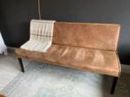 BePure Eettafelbank Cognac Suède - 154cm, Ophalen of Verzenden, Gebruikt, Leer, Modern Klassiek retro