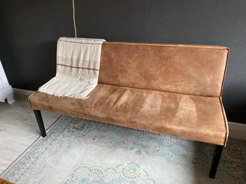 BePure Eettafelbank Cognac Suède - 154cm beschikbaar voor biedingen