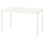 Witte IKEA tafel/buro (licht beschadigd), Huis en Inrichting, Tafels | Eettafels, Ophalen, Overige materialen, Gebruikt, 100 tot 150 cm