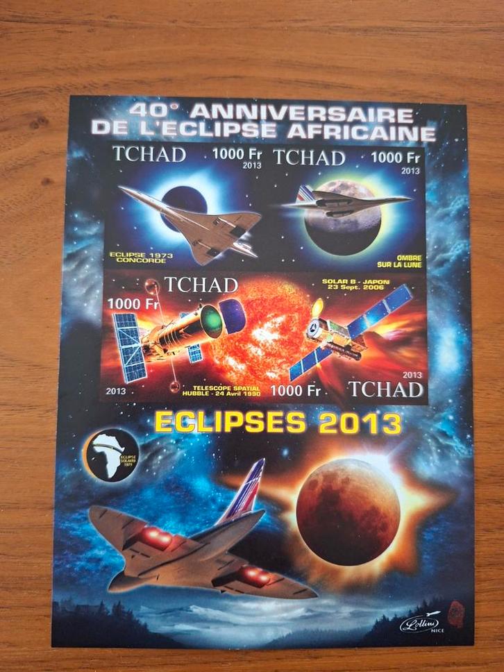 Tsjaad 2013 Eclips postfris getand/ongetand, Postzegels en Munten, Postzegels | Thematische zegels, Overige thema's, Ophalen of Verzenden