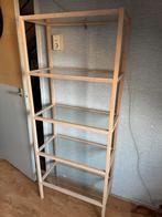 Mooie bamboe boekenkast met glazen planken, Ophalen, Zo goed als nieuw