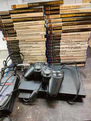 PlayStation 2 met +- 40 Games  beschikbaar voor biedingen