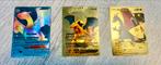 Pokémon zilver en gouden kaarten - 3 Stuks (bijzonder), Ophalen of Verzenden, Gebruikt, Meerdere kaarten, Foil