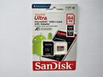 SanDisk Ultra micro SD kaart 64GB nieuw 120 MB/s, Nieuw, SD, 64 GB, Smartphone