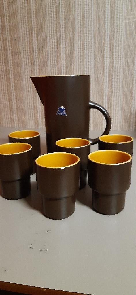 kan met 6 bekers. huizen holland, Antiek en Kunst, Ophalen