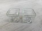 Twee glazen bakjes, Overige materialen, Rond, Ophalen of Verzenden, Zo goed als nieuw