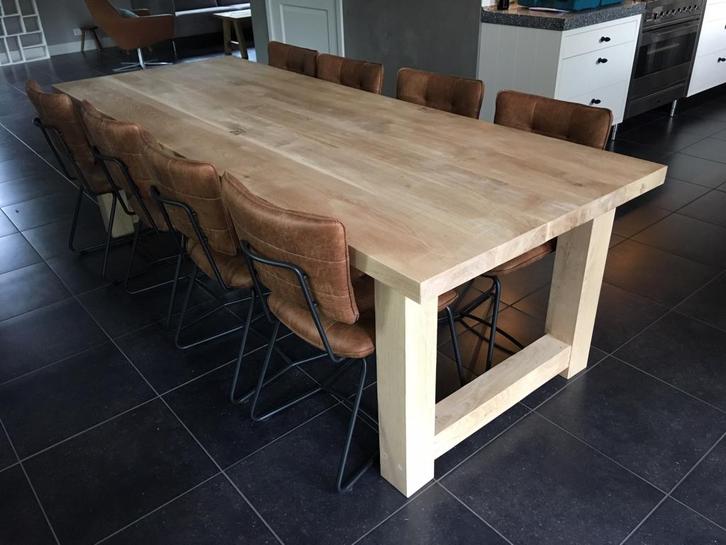 Eikenhouten eettafel - MASSIEF EIKEN OP MAAT, Huis en Inrichting, Tafels | Eettafels, Nieuw, 50 tot 100 cm, 200 cm of meer, Vier personen