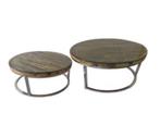 Sleeperwood Salontafel Set – Met Facet Geslepen Gla, 100 tot 150 cm, Rond, Nieuw, Minder dan 50 cm