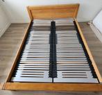 Te koop, eiken fineer bed van weba, maat 160 x 200, Ophalen, Overige materialen, Bruin, Tweepersoons