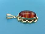 Gouden hanger met streepagaat                            G83, Gebruikt, ., Ophalen of Verzenden, .
