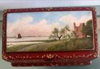 Antiek Houten Doosje met Landschapsschilderij Hindeloopen, Ophalen of Verzenden