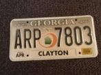 Kentekenplaat licenseplate Georgia Clayton USA, Verzamelen, Ophalen of Verzenden, Gebruikt, Auto's