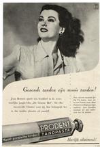 10 Originele FILMSTERREN Advertenties 1949 PRODENT TANDPASTA, Verzenden, Zo goed als nieuw, Overige typen