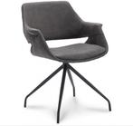 Eetkamerstoel Elshout Velvet Grijs 4 stuks, Huis en Inrichting, Stoelen, Ophalen of Verzenden, Zo goed als nieuw, Grijs, Stof