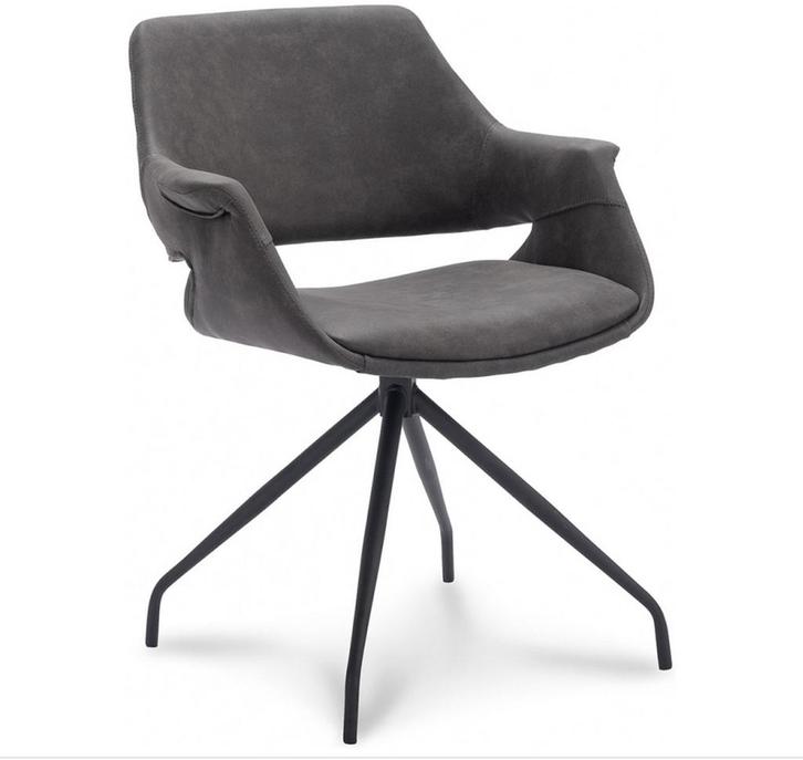 Eetkamerstoel Elshout Velvet Grijs 4 stuks, Huis en Inrichting, Stoelen, Zo goed als nieuw, Stof, Grijs, Ophalen of Verzenden