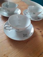 Antieke vintage soepkommen met schotel soepkom, Ophalen of Verzenden, Zo goed als nieuw, Porselein, Kop en/of schotel