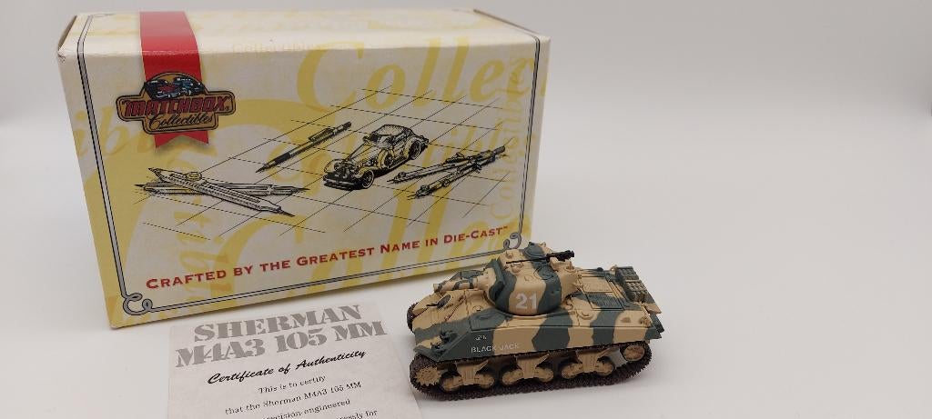 Matchbox Sherman M4 A3 105mm, Overige merken, Verzenden, Nieuw, Tank