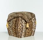 decoratieve poef bekleed met panterstof, met kussens, Ophalen, Minder dan 50 cm, Gebruikt, Modern, panterlook