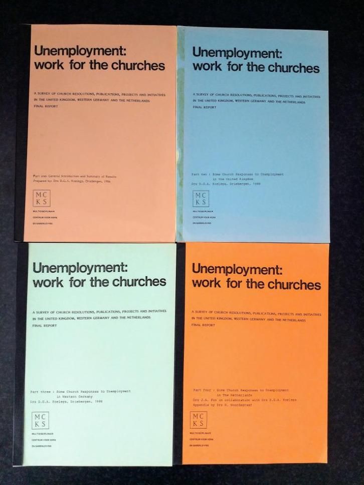 Unemployment: work for the churches finals report, 4 delen, Boeken, Godsdienst en Theologie, Zo goed als nieuw, Christendom | Protestants