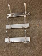 RVS Kapstokjes - 2 Haken per stuk, Gebruikt, Wandhaken, Ophalen of Verzenden, Minder dan 100 cm