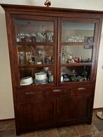 Mahonie eiken vitrine kast, Huis en Inrichting, Kasten | Vitrinekasten, Ophalen, Gebruikt, 100 tot 150 cm, 200 cm of meer