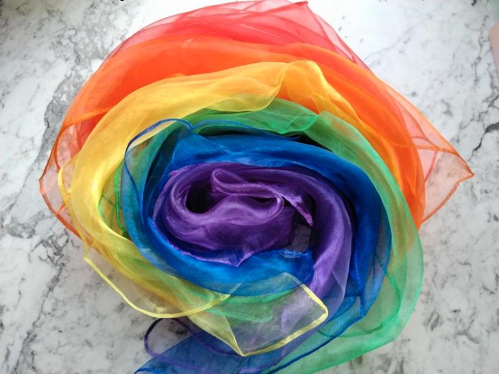 Regenboog speeldoeken set Waldorf Montessori, Kinderen en Baby's, Speelgoed | Educatief en Creatief, Nieuw, Verzenden