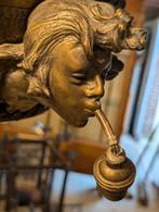 Antieke Brons messing hang lamp 115x50 cm.  €390, Antiek en Kunst, Ophalen