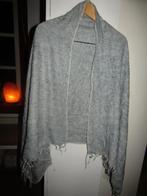 G141 Pashmina grijs franje, Verzenden, Zo goed als nieuw, Pashmina