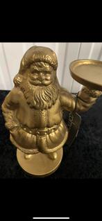 Kerstman met kaarshouder goudkleurig., Huis en Inrichting, Woonaccessoires | Kandelaars en Kaarsen, Ophalen, Zo goed als nieuw