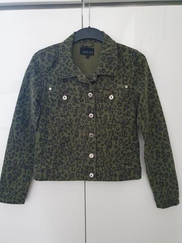 Jazlyn dames spijkerjas luipaardprint groen - Maat S Nieuw  beschikbaar voor biedingen