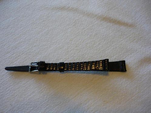 Leren horloge bandje echt ediche zwart, Sieraden, Tassen en Uiterlijk, Overige Accessoires, Nieuw, Verzenden