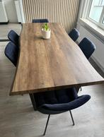 Eetafel en zwarte eetkamerstoelen loft 180x90, Huis en Inrichting, Tafels | Eettafels, Ophalen, 50 tot 100 cm, Zo goed als nieuw