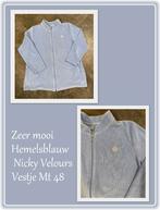 Nieuw!! Zeer mooi hemelsblauw Nicky Velours Vestje Mt 48, Ophalen, Nieuw, Maat 46/48 (XL) of groter, Blauw