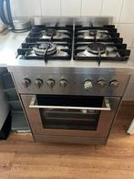 Solitaire RVS fornuis 4-pits + oven, Witgoed en Apparatuur, Fornuizen, Gebruikt, 60 cm of meer, Gas, Vrijstaand