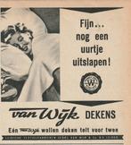 Retro advertentie 1950 Van Wijk Leiden wollen dekens uitslap, Verzenden, Overige typen