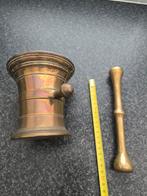 Messing vijzel met stamper, Antiek en Kunst, Antiek | Koper en Brons, Ophalen