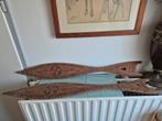 2x Peddel Mahony hout., Antiek en Kunst, Ophalen of Verzenden