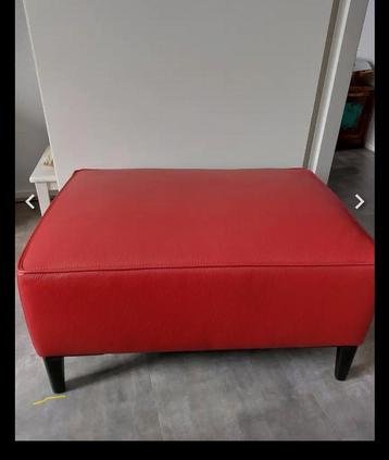 Lederen Pode hocker, rood