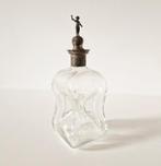Antieke decanteer fles met zilveren dop kristalglas, Antiek en Kunst, Antiek | Glas en Kristal, Ophalen of Verzenden