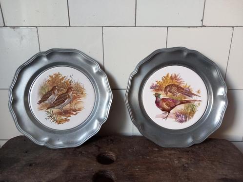prachtige wandborden, sierbord tin porselein vogels Engeland, Antiek en Kunst, Antiek | Wandborden en Tegels, Ophalen of Verzenden