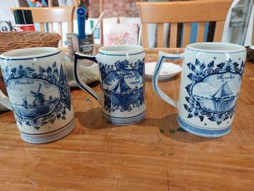 3 Heineken bierpullen Delfts blauw beschikbaar voor biedingen