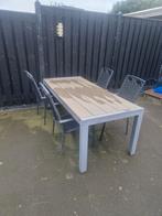 Tuintafel met 4 stoelen - 200x91cm, Tuin en Terras, Tuinsets en Loungesets, Ophalen