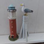 Leuke set: Texelse vuurtoren en meeuw      35 cm hoog, Tuin en Terras, Ophalen of Verzenden, Zo goed als nieuw, Hout, Overige typen