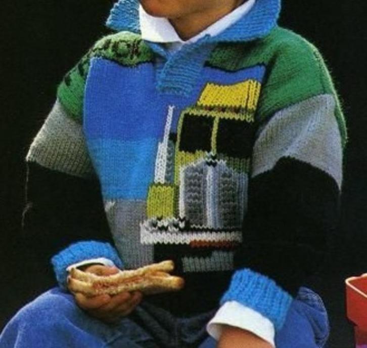 Vrachtwagen trui breipatroon, Hobby en Vrije tijd, Breien en Haken, Zo goed als nieuw, Breien, Patroon of Boek, Ophalen of Verzenden