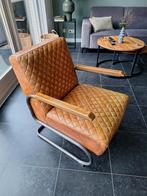 Fauteuil leer cognackleur, Huis en Inrichting, Ophalen, Zo goed als nieuw, 50 tot 75 cm, Leer