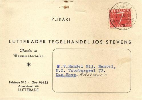 Lutterader Tegelhandel Jos. Stevens, Lutterade - 04.1955 - p, Postzegels en Munten, Brieven en Enveloppen | Nederland, Briefkaart