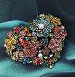 Nieuw! Grote bling bling broche hart 6x7.3cm, Overige materialen, 4 tot 7 cm, Overige kleuren, Verzenden