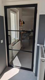Twee zwarte moderne binnendeuren, Doe-het-zelf en Verbouw, Ophalen, Gebruikt, 80 tot 100 cm, 215 cm of meer
