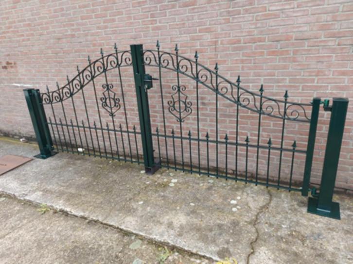 Poort Inrijpoort verzinkt en gecoat Sierhekwerk, Tuin en Terras, Tuinpoorten, Nieuw, Draaipoort, IJzer, 150 tot 200 cm, 200 cm of meer