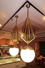 2 Luxe goude hanglampen & 2 wandlampen te koop, Ophalen of Verzenden, Zo goed als nieuw, Minder dan 50 cm